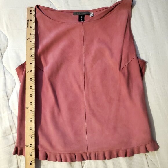 Elie Tahari glove suede leather top size M - Picture 5 of 7